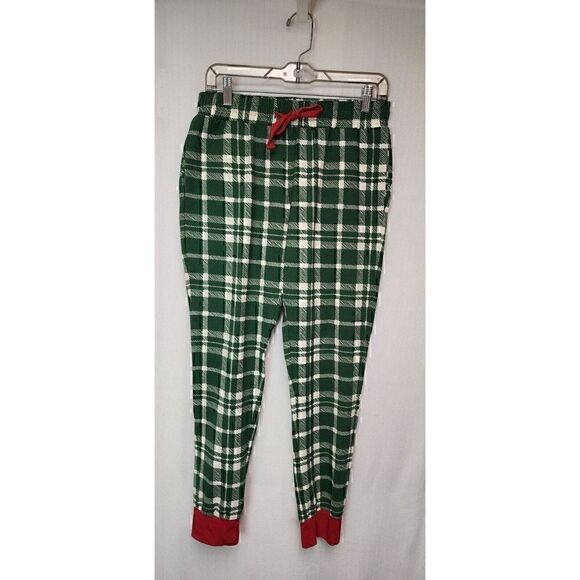 Little Magnolia Knit Pajama Set - Evergreen/Red Plaid Size Large - Picture 5 of 7